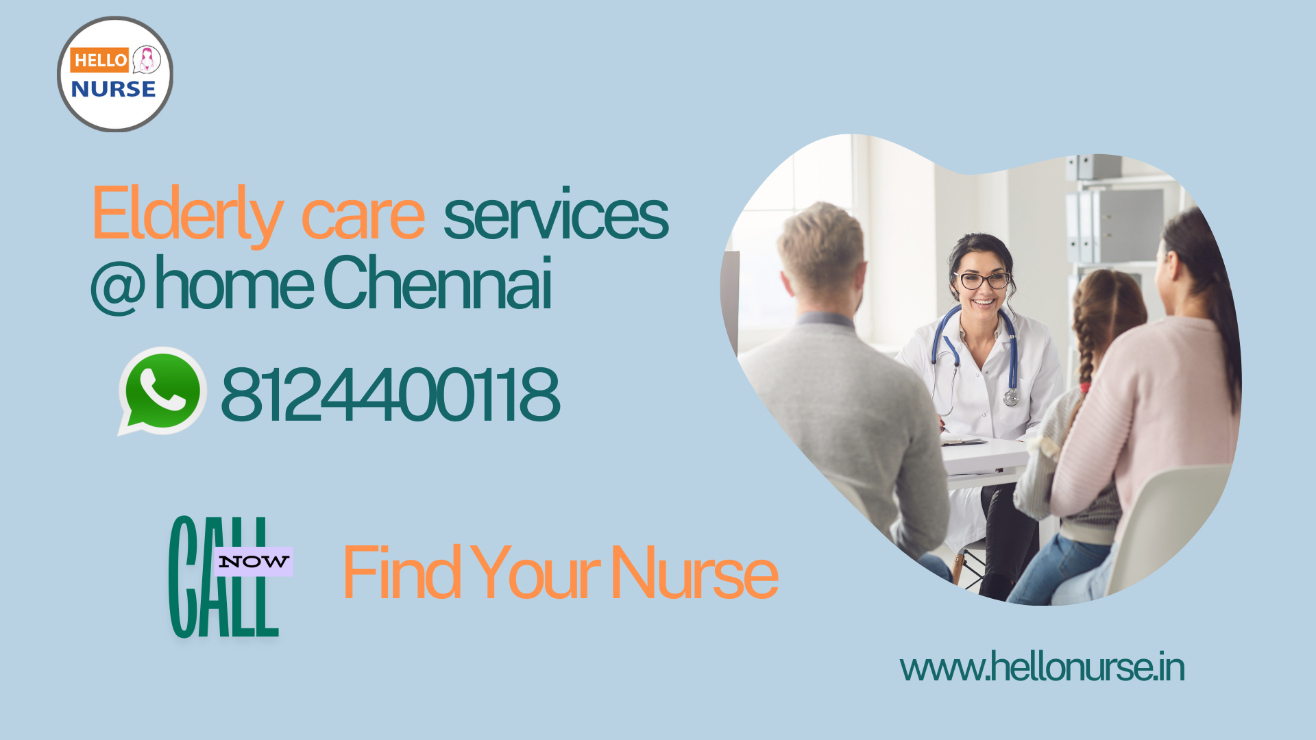 Urgent female caretaker in Anna Nagar Chennai | 8124400118